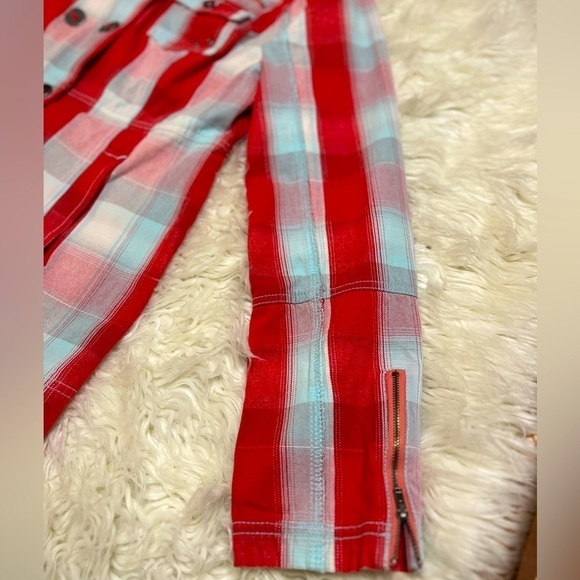 Hurley Women’s Colorful Plaid Double Breasted/Zipper Jacket with Hoodie. Size L - Picture 8 of 16